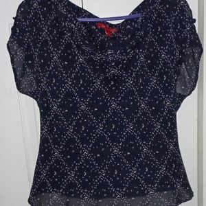 Gorgeous AK Anne Klein Navy Blue Shirt and Skirt Set